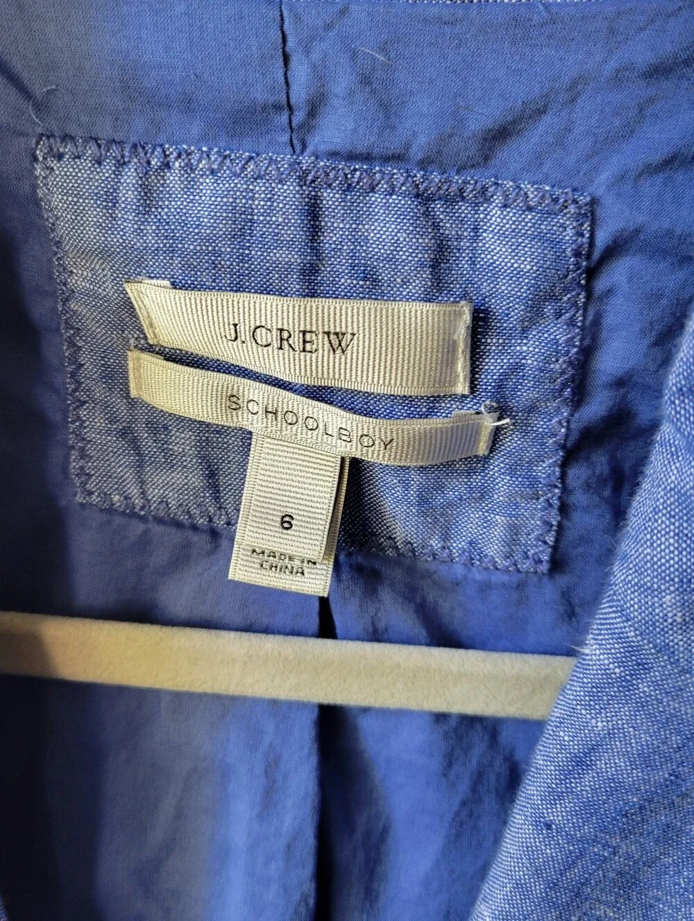 J. Crew Blue Linen Schoolboy Blazer Size 6
